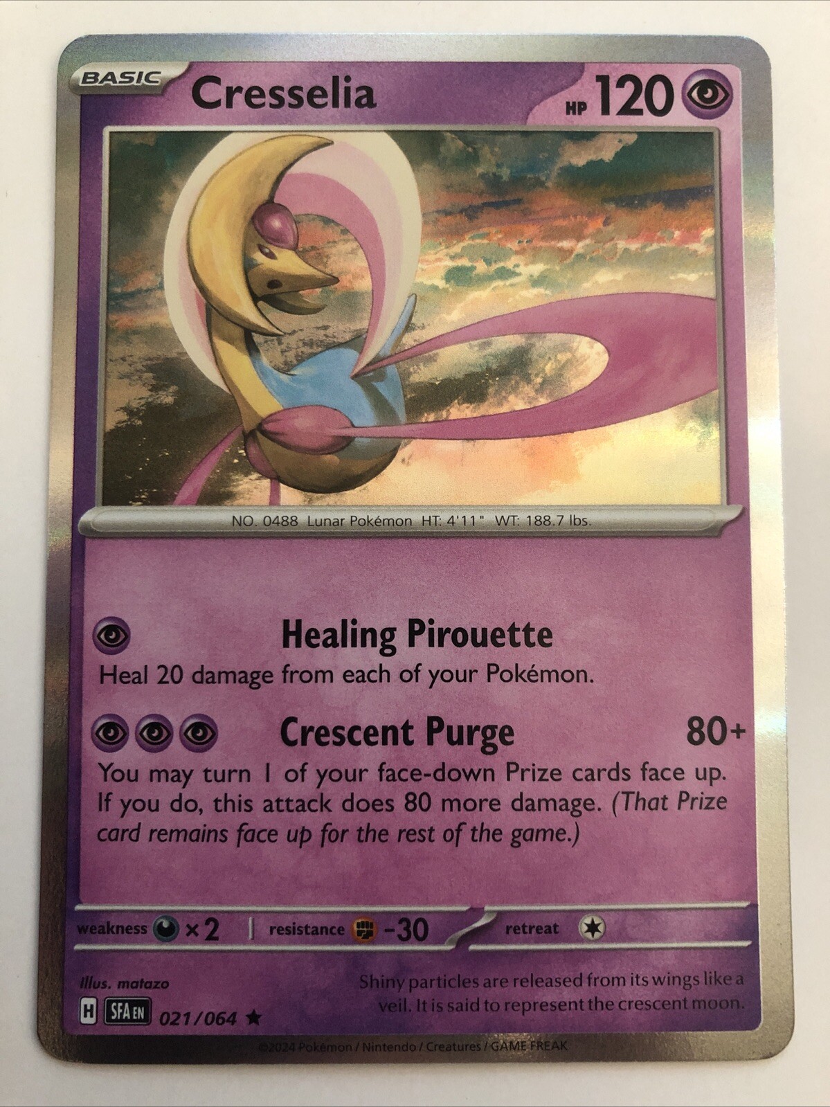 Pokémon TCG Shrouded Fable Cresselia Holofoil 021/064 NM Rare