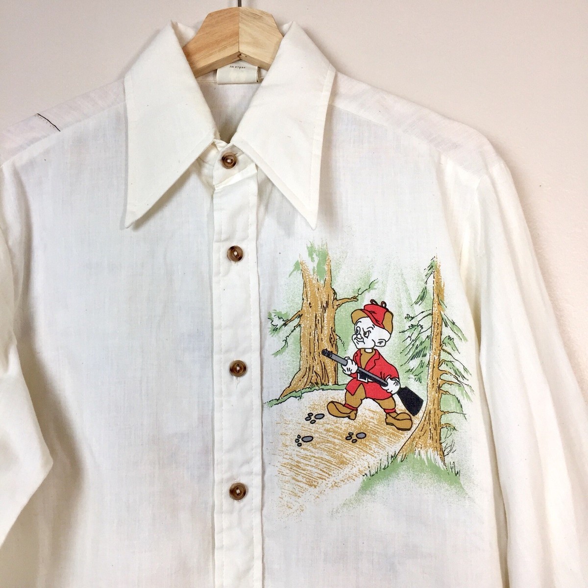 Alfie California Disco Shirt Looney Tunes L/S 70's Elmer Fudd Bugz