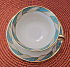 Vintage Lenox Bellevue Sea Green Pattern Flat Cup with Handle & Saucer Set — photo 1