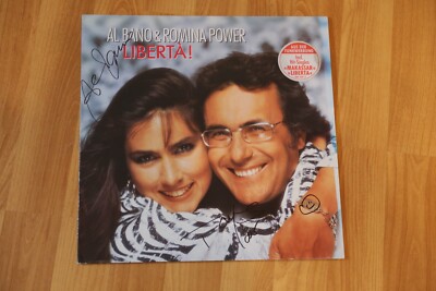 ORIGINAL Autograph of Al Bano & Romina Power. ON VINYL 12''. LIBERTA!