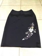 NEW Tailored by NEXT Women's Black Lined Beads Sequins Flowers Skirt Size 10R