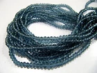 London Blue Topaz Color 3-4mm Rondelle Faceted Hydro Quartz Beads Per Strand