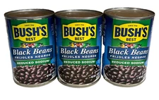 Bush's Best Reduced Sodium Black Beans 15 oz (3 cans)