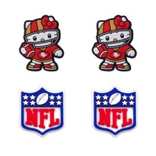 NFL San Francisco 49ers Football Kitty Crocs Shoe Charms Jibbitz - 4 pieces