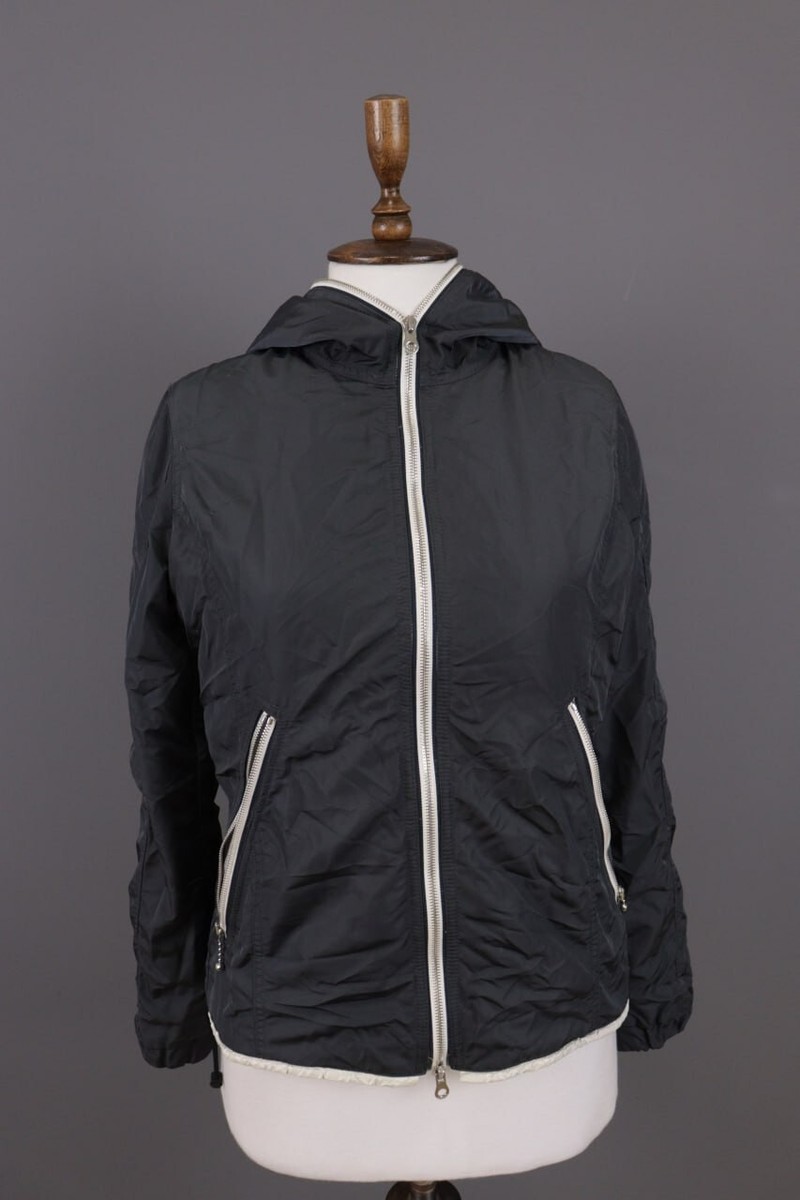 DUVETICA Blue Nylon Lightweight Hooded Full Zip Jacket Size 46 | eBay