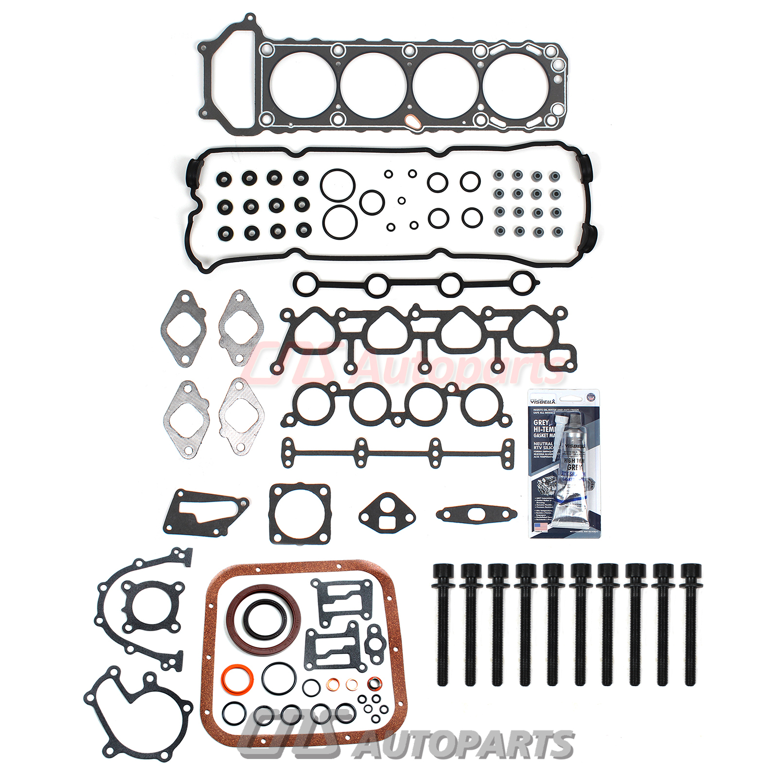 Full Gasket Set Head Bolts Fits 9301 2.4L NISSAN ALTIMA KA24DE REF