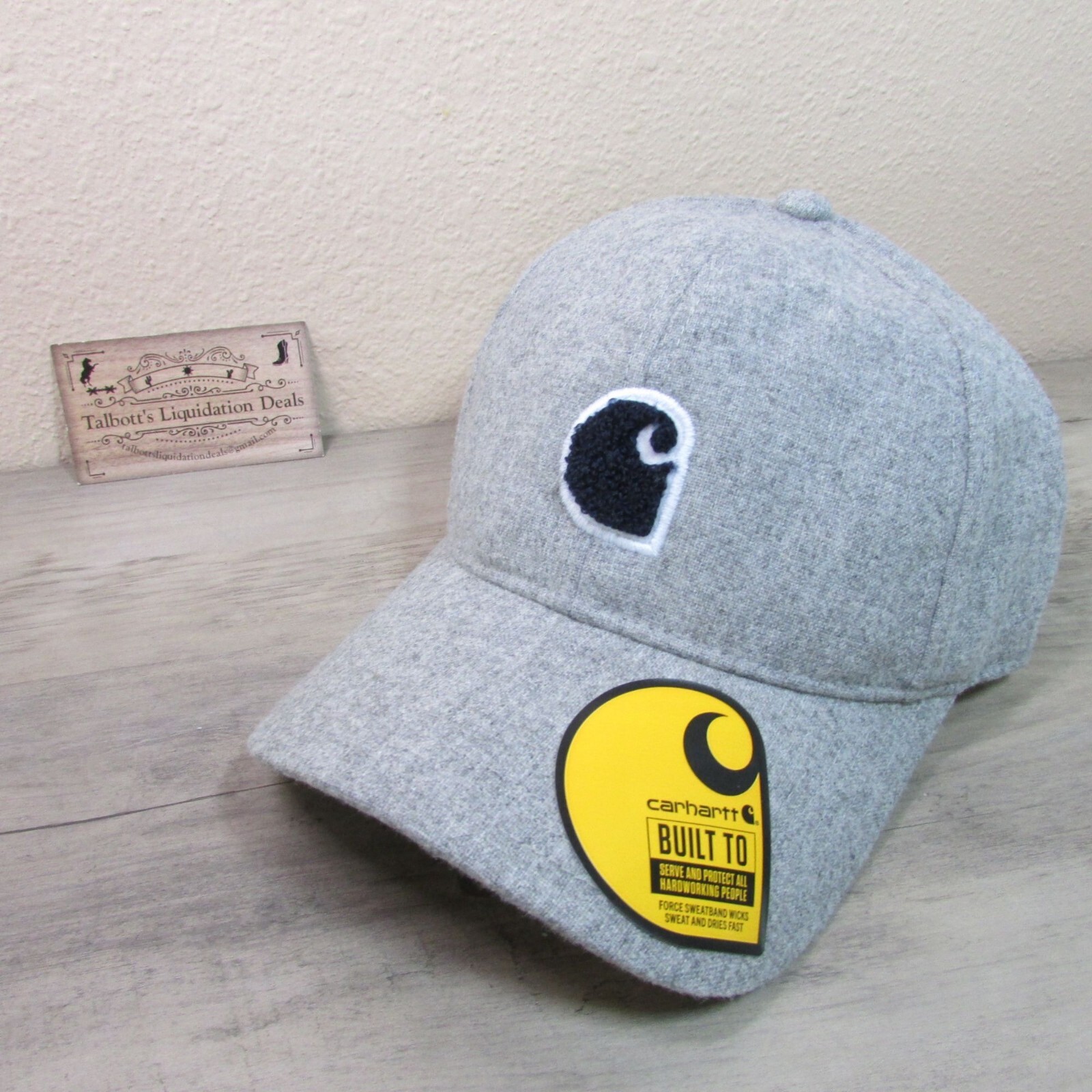 Carhartt Wool Blend C Patch Adjustable Cap in Heather Grey AH6341