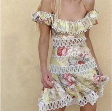 Zimmermann Melody Off Shoulder Mini Dress