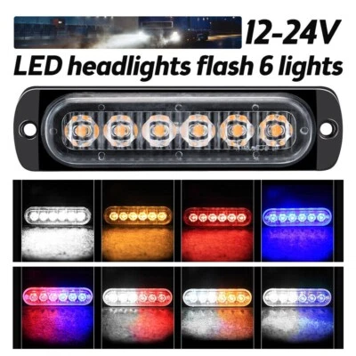 Auto 6LED Warnlicht Frontblitzer Stroboskoplicht Blinklicht Warnleuchte 12V-24V - Bild 1 von 4