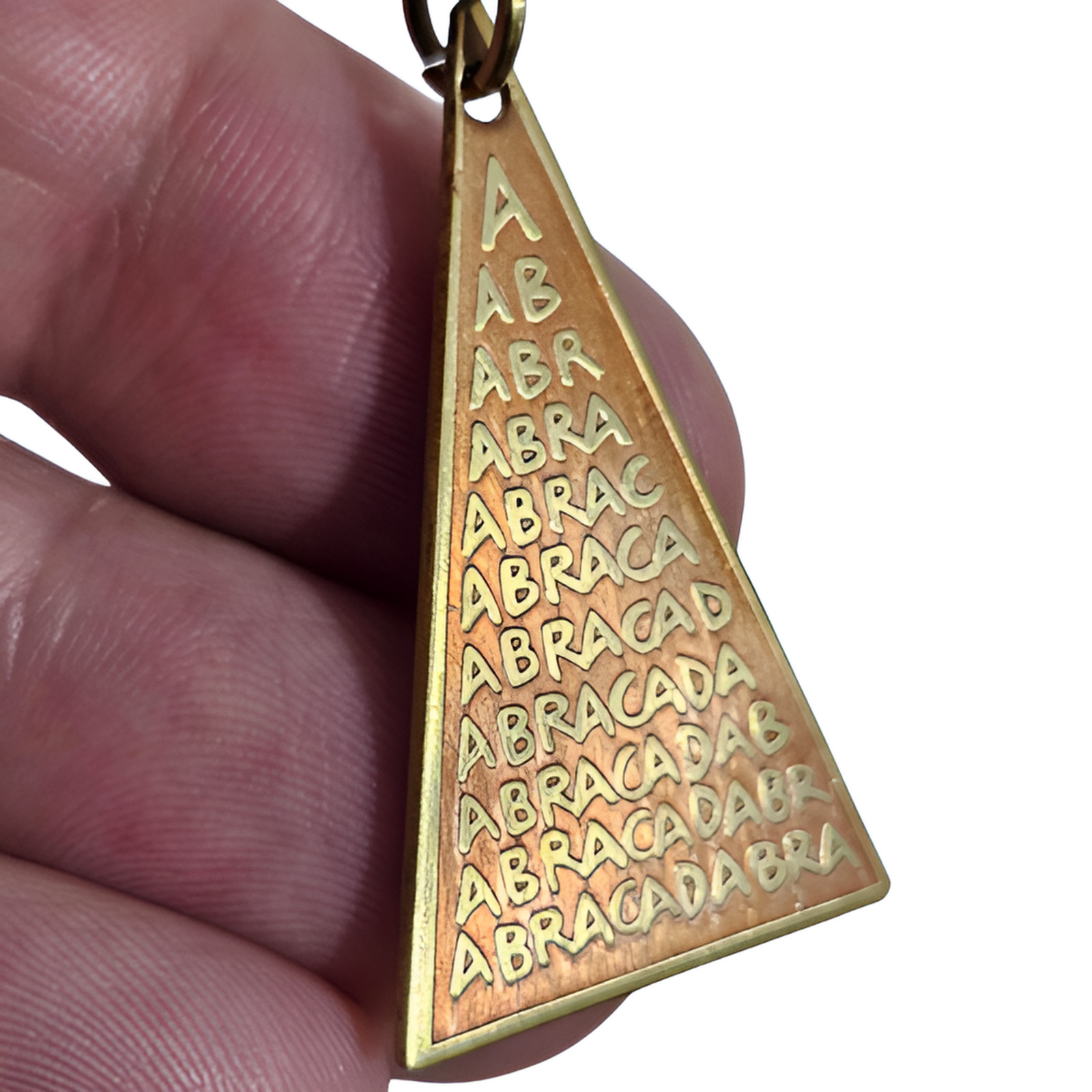 Abracadabra Pendant Necklace Amulet Occult Talisman Abraca Triangle Mixed Metal