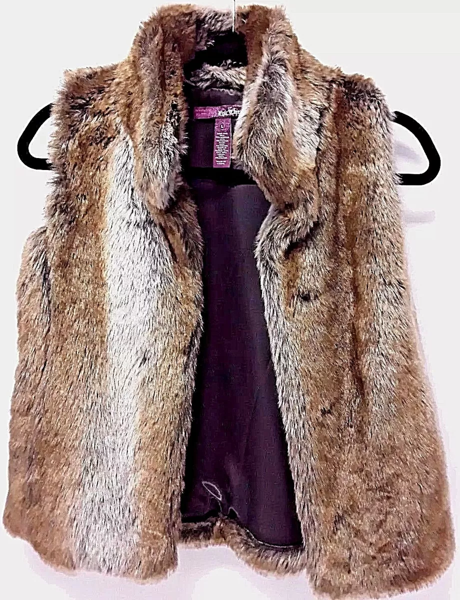 Macy's faux fur vest sale