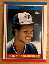 1988 Topps UK Minis American Baseball Tony Fernandez Card #25 Blue Jays EX O/C