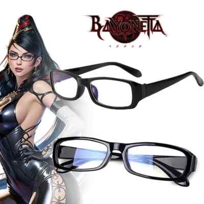 Game Bayonetta Cosplay Glasses Black Eyeglass Frame Retro