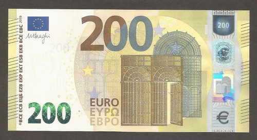 European Union - France 200 Euro 2019, UNC; BNB-B112u3; Draghi; "UC"; "U005F4"