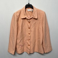 Alfred Dunner Women Blazer Jacket Size 16 Floral Embroidered Preppy M276 -14