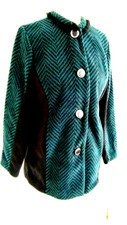 Bob Mackie Wearable Art Ladies Lined Jacket Coat Houndstooth Sz Xs 10-12