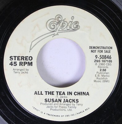 Rock Promo 45 Susan Jacks - All The Tea In China / All The Tea In China On Epic