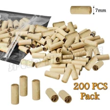 200 Pcs New Pre Rolled W/Filter Tips Unbleached Rolling Paper Tips 7mm Natural
