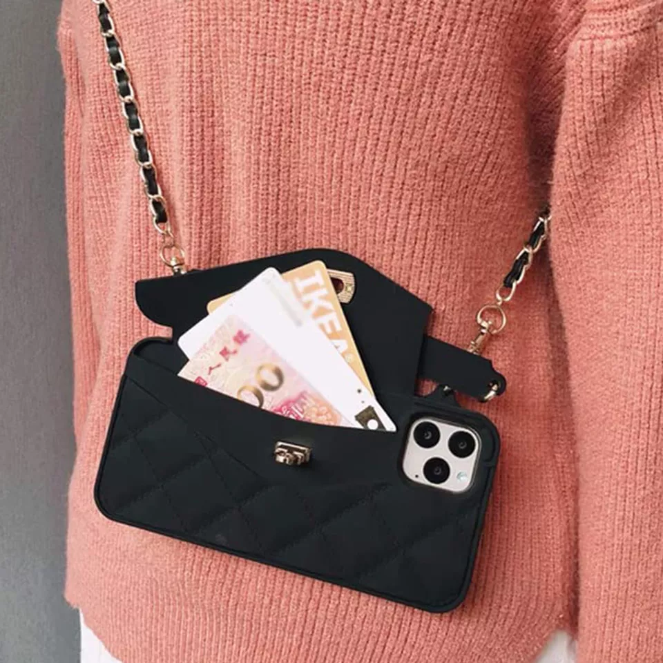 Para iPhone 17 Pro Max 16 15 14 13 Bolso de Mano Cartera Estuche Correa para el Hombro Foto 3 de 4