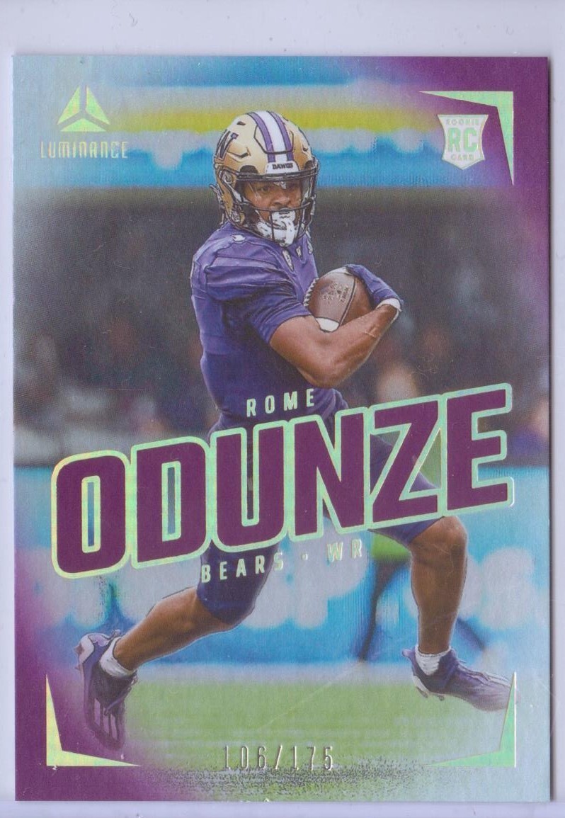 2024 Panini Luminance Purple #106 Rome Odunze RC - 106/175 - Chicago Bears