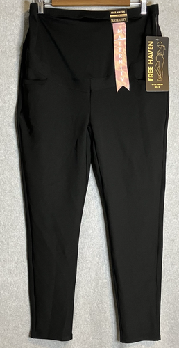 NEW Free Haven Maternity Women’s Size XL Leggings Pants Stretch Black Pockets