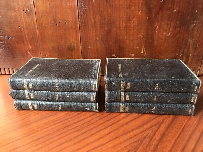 Vintage Full Set of 6 Leather Shakespeare Books ~ Oxford Mini