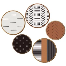 Yulejo 5 Pcs Aztec Wall Decor Vintage Boho Farmhouse Round Wall Art Western W...