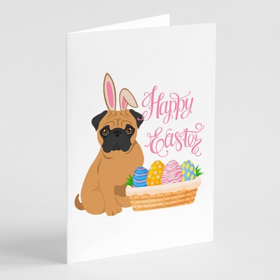 Apricot Pug Easter Greeting Cards and Envelopes Pack of 8 WDK5082GCA7P