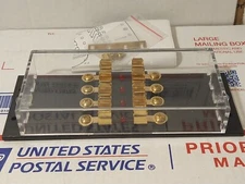 Red LED Power Indicator 4-WAY 4X Glass Type AGU FUSE HOLDER Car Audio Fuse Block