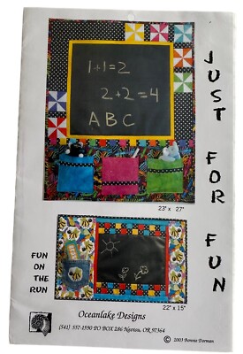 Just for Fun & Fun on the Run Oceanlake Designs Quilt Pattern 23x27/22x15 2003