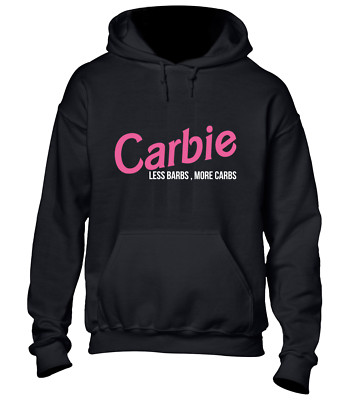 CARBIE LESS BARBS HOODY HOODIE LUSTIGES WITZ DESIGN ESSEN FITNESSSTUDIO TRAINING TOP NEU
