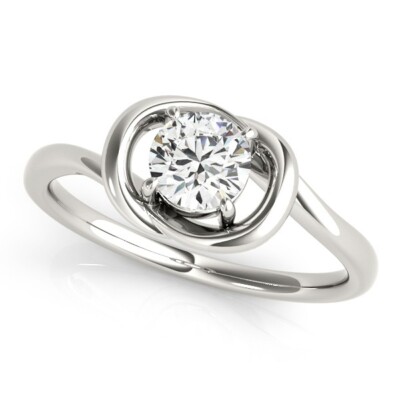 1.00 Ct Round Cut Lab Created Diamond Engagement Wedding Ring 14K White Gold GG