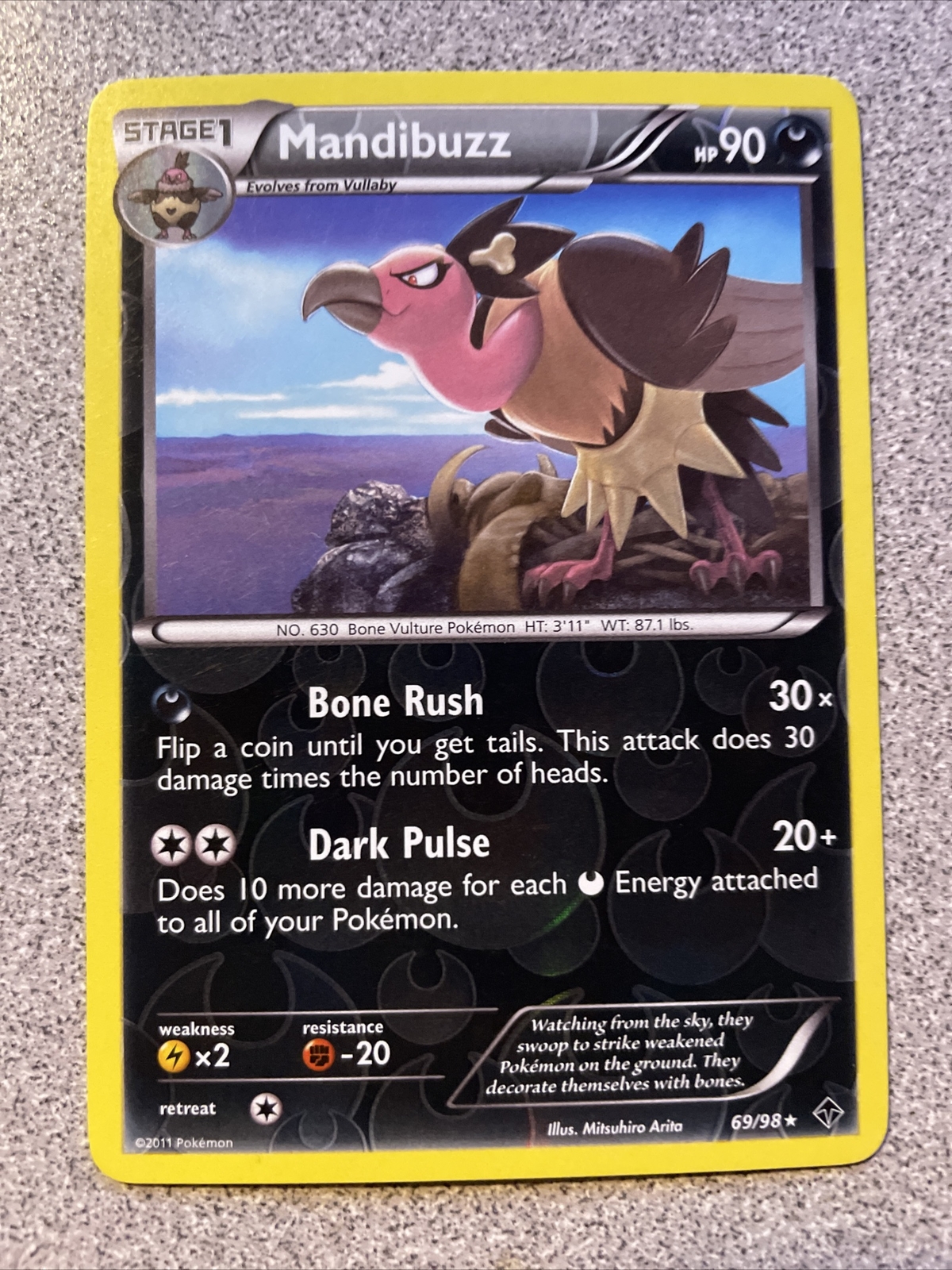 Mandibuzz - 69/98 - Rare - Reverse Holo LP, English Pokemon Emerging Powers