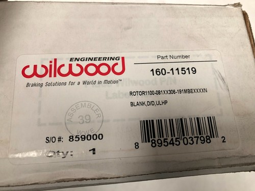 3 nuevos rotores de freno Wilwood 160-11519 - Imagen 2 de 2