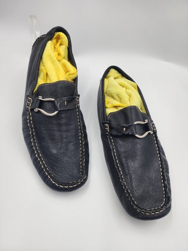 Bacco Bucci Studio Black Leather Driving Moccasin Loafer Mens 13 Casual Designer - Picture 2 of 10