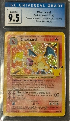 2021 POKEMON CELEBRATIONS CLASSIC COLLECTION #4 CHARIZARD-HOLO CGC 9.5