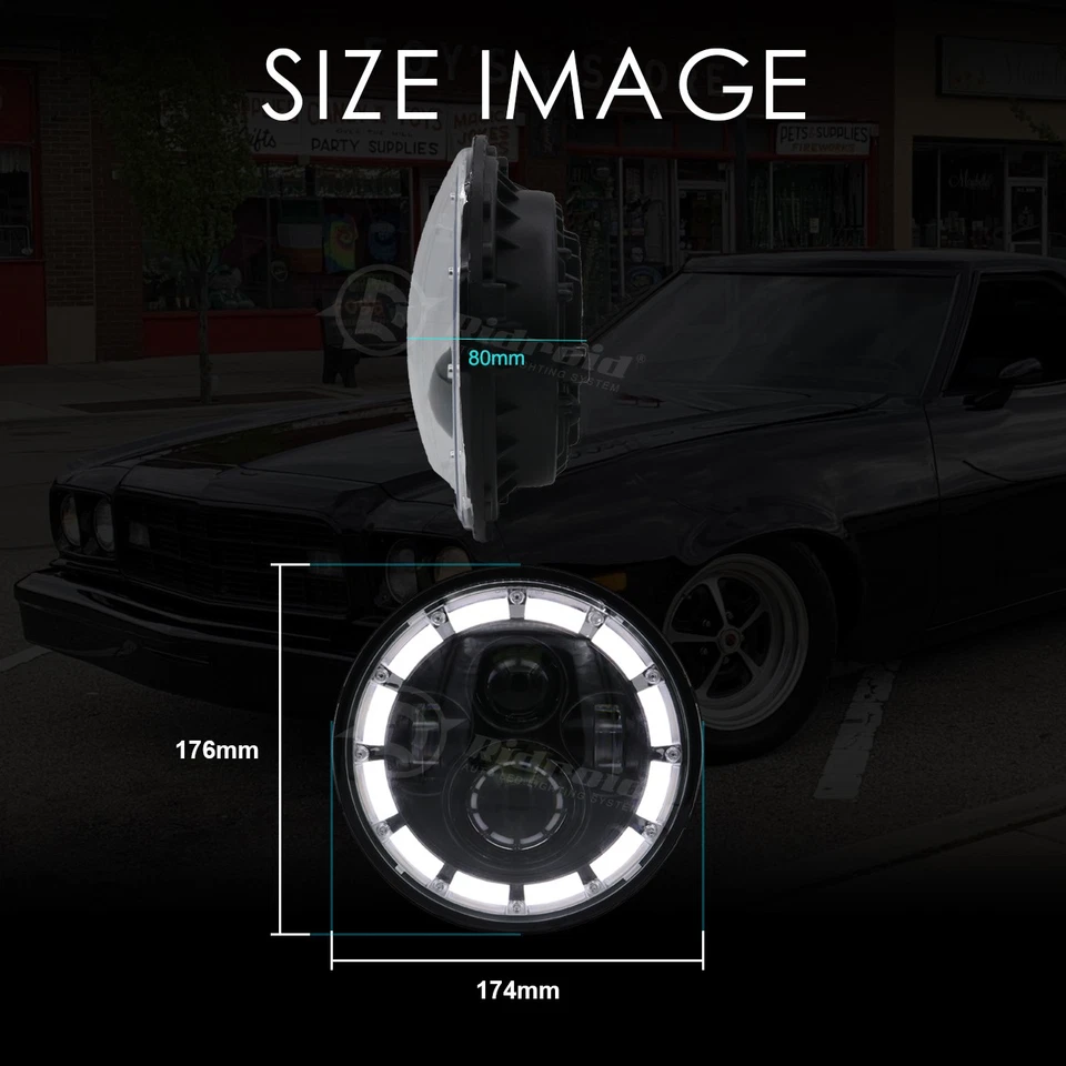 7" LED Headlights & 4" Fog Lights Turn Signal For 2007-2017 2018 Jeep Wrangler - Image 2 of 4