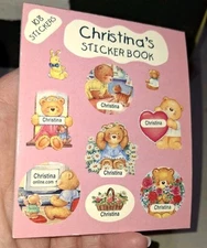 Vintage Stickers, CHRISTINA'S,name Sticker Book,unused, Mulberry Studios,(drMbx)