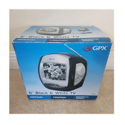 UNUSED GPX TV524 Black and White 5in CRT TV  