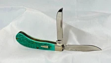 2004 Case XX Knife TB62110 Small Saddlehorn 2 Folding Blade Tony Bose Jade Color
