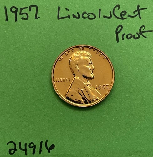 1957-P Lincoln Wheat Cent / Penny 1c Gem Proof See Pictures