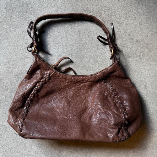 MIUMIU 90s Archive Handbag Y2K Brown Leather Vintage Shoulder Bag Womens Authent - Picture 5 of 8
