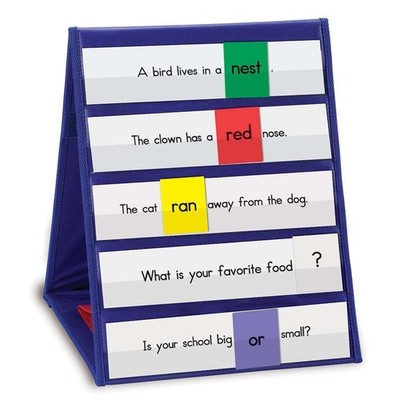 Learning Resources Double-Sided Tabletop Pocket Chart - Small Pocket Chart For