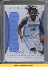 2013 Panini National Treasures Timelines Materials /99 Kenneth Faried READ 5x8