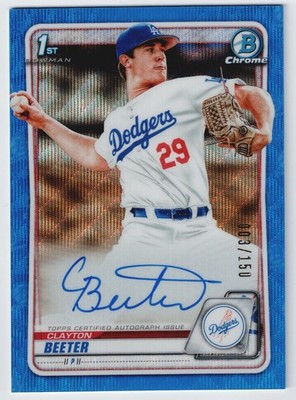 2020 Bowman Draft Clayton Beeter 1st Rookie RC Blue Wave /150 Autograph #CDA-CBE