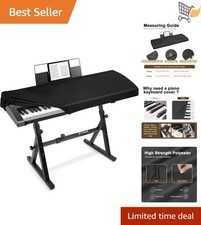 Stretchy 61 Keys Piano Keyboard Dust Cover with Music Stand Opening Black
