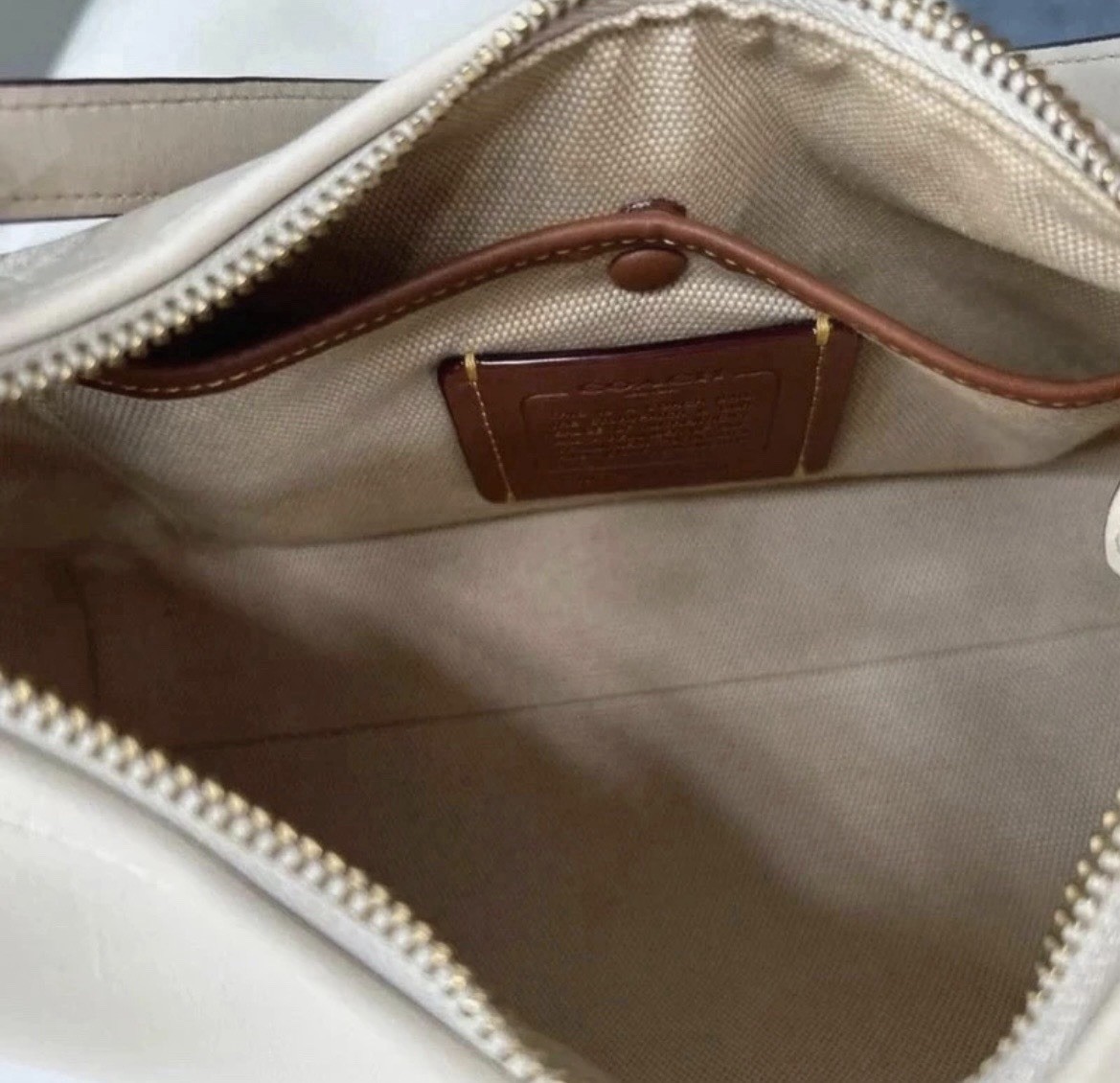 Coach Chalk Shoulder Bag with Chain, Logo Accent, Bag Charm