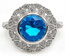 5CT Blue Topaz  Topaz 925 Solid Sterling Silver Ring Jewelry Sz 7 UB3-2