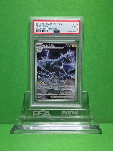 POKEMON 2025 WHITE FLARE ZEBSTRIKA ILLUSTRATION RARE 115 PSA 9