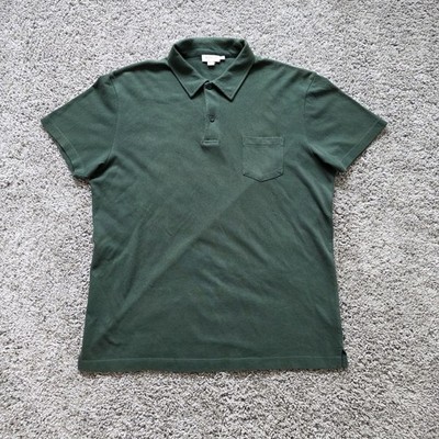 SUNSPEL ENGLAND Short Sleeve Cotton Mesh RIVIERA POLO Shirt Men's LARGE L Green